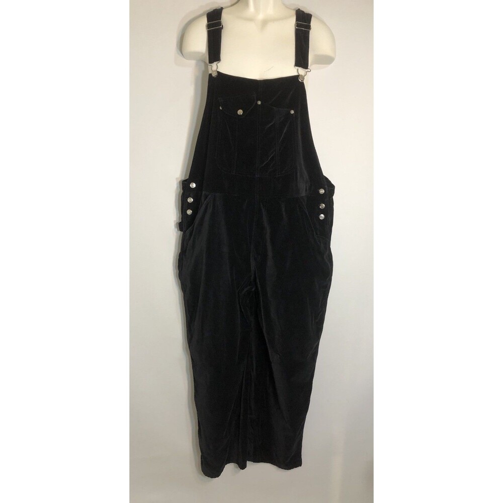 Vintage 90s CROSSROADS Bib Overalls 100% Cotton Black Velvet Women's Sz 22W EUC